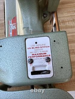 US Blind Stitch Model 1118 Skip Stitch Industrial Sewing Machine And Table Runs