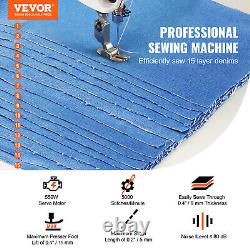 VEVOR 5000s. P. M 550W Industrial Lockstitch Sewing Machine Servo Motor with Stand