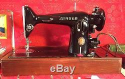 Vintage 1951 Singer 201-2 Sewing Machine, Leather, Walking Foot, Extras, Video, Vgc
