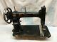 VINTAGE ANTIQUE 1900s WHITE CAST IRON INDUSTRIAL SEWING MACHINE HEAD ONLY
