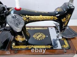 VINTAGE SINGER 28K HANDCRANK SEWING MACHINE, FULL SERVICE, for Leather Upholstery