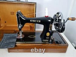 VINTAGE SINGER 99K HANDCRANK SEWING MACHINE, FULL SERVICE, for Leather Upholstery