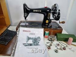 VINTAGE SINGER 99K HANDCRANK SEWING MACHINE, FULL SERVICE, for Leather Upholstery