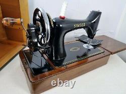 VINTAGE SINGER 99K HANDCRANK SEWING MACHINE, FULL SERVICE, for Leather Upholstery