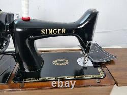 VINTAGE SINGER 99K HANDCRANK SEWING MACHINE, FULL SERVICE, for Leather Upholstery