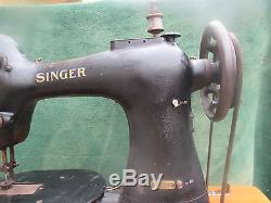 Vintage Singer Industrial Sewing Machine Leather # 133k18