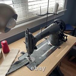 Vintage 1910's Singer 31-15 Industrial Sewing Machine Table Servo Tested