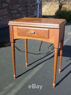 Vintage 1949 SINGER 15-91 Sewing Machine with Model 56 Walnut Cabinet Table