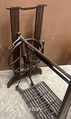 Vintage 1950's MCM Singer Sewing Machine Treadle Base Sides Industrial Steampunk