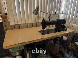 Vintage Industrial Sewing Machine Singer one needle with table platform