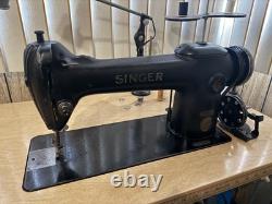 Vintage Industrial Sewing Machine Singer one needle with table platform