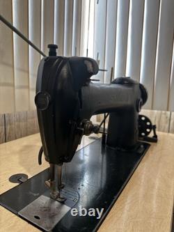 Vintage Industrial Sewing Machine Singer one needle with table platform