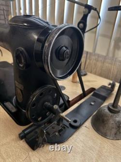 Vintage Industrial Sewing Machine Singer one needle with table platform