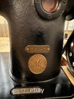 Vintage Industrial Sewing Machine Singer one needle with table platform