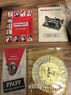 Vintage PFAFF 130 130-6 SEWING MACHINE Great Condition Manuals/Accessories