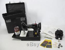 Vintage SERVICED Singer Featherweight Industrial Electric Sewing Machine #2 yqz
