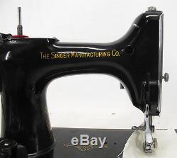 Vintage SERVICED Singer Featherweight Industrial Electric Sewing Machine #2 yqz