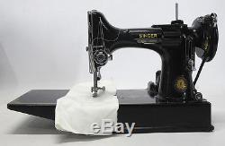 Vintage SERVICED Singer Featherweight Industrial Electric Sewing Machine #3 yqz