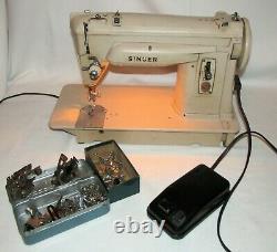 Vintage Singer Industrial Sewing Machine 414G 414 G with Foot Pedal & Attachments