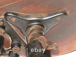 Vintage Singer Sewing Machine Cast Iron Industrial Stool-backrest/adjust/simanco