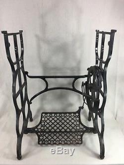 Vintage Treadle Sewing Machine Cast Iron Base, Table Legs, Industrial Age