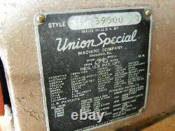 Vintage Union Special 39500 T Industrial Upholstery Sewing Machine Dayton Motor