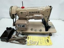 Vtg Industrial Singer Sewing Machine Model 191b 191 B Works Serviced By Pro