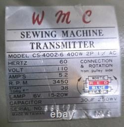 WMC Industrial Sewing Machine Clutch Motor 400W 3450RPM Electric with Belt Guard