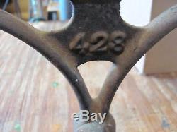 White Antique Industrial Cast Iron Coffee Side Table Legs Sewing Machine Base