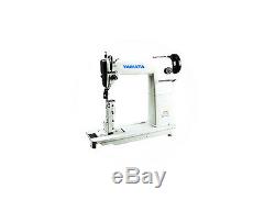 Yamata FY810 Sewing Machine, Reverse, Post Bed, Roller feed lamp Servo Motor+Table